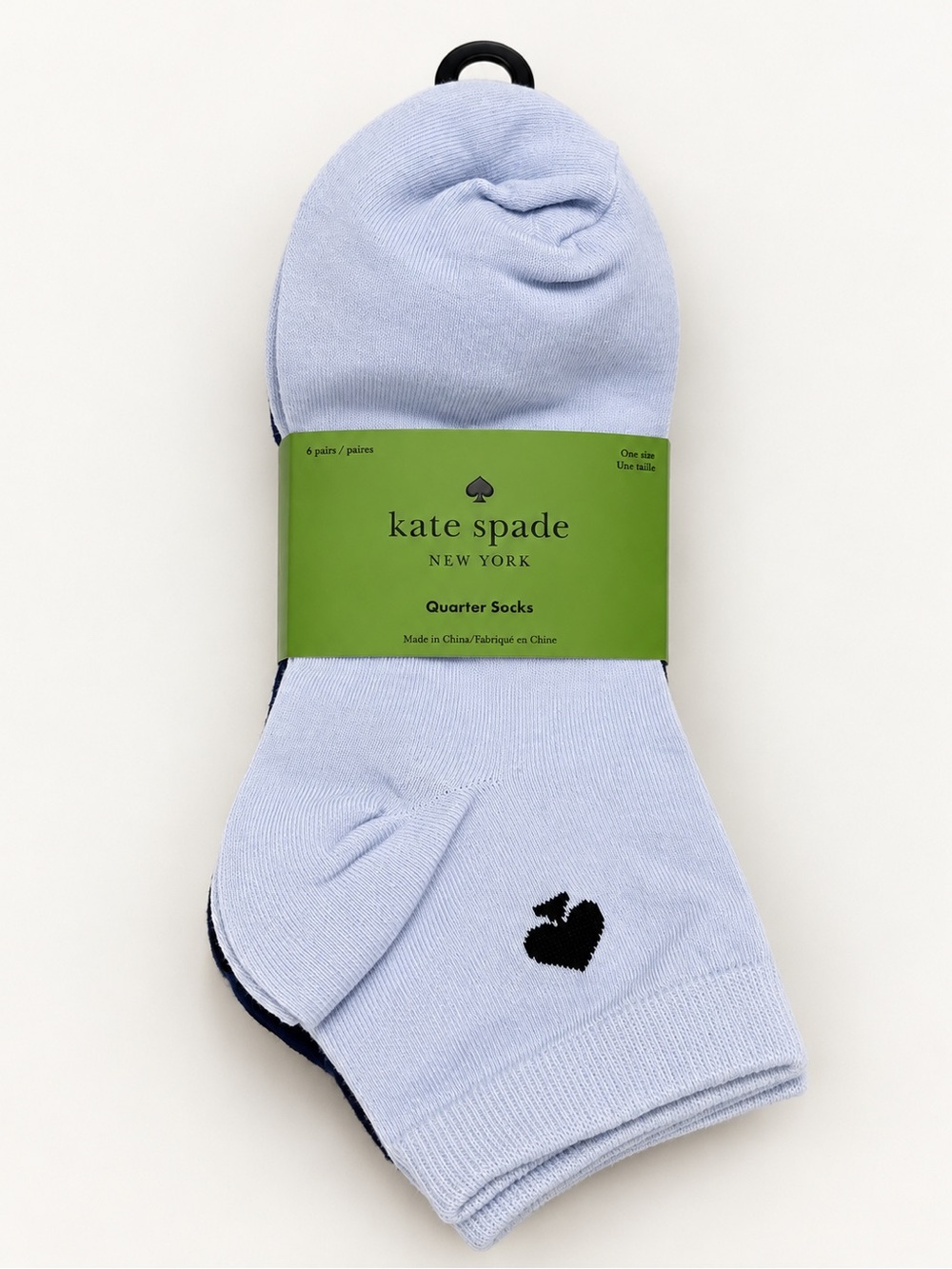 Kate Spade 6-Pack Blue Quarter Socks NWT